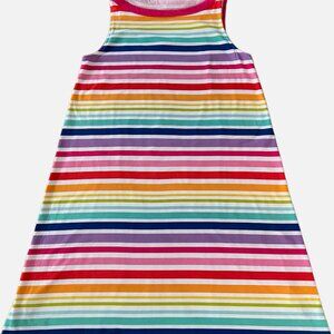 LANDS' END GIRLS RAINBOW COLORED STRIPED DRESS SIZE M 10/12